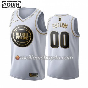 Maillot Basket Enfant Detroit Pistons Personnalisé 2019-20 Nike Blanc Golden Edition Swingman